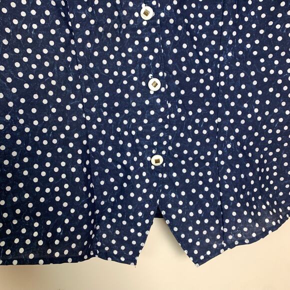 VTG Cabrias southwest pattern polka dot faux vest short sleeve blouse Size LARGE - Picture 6 of 7